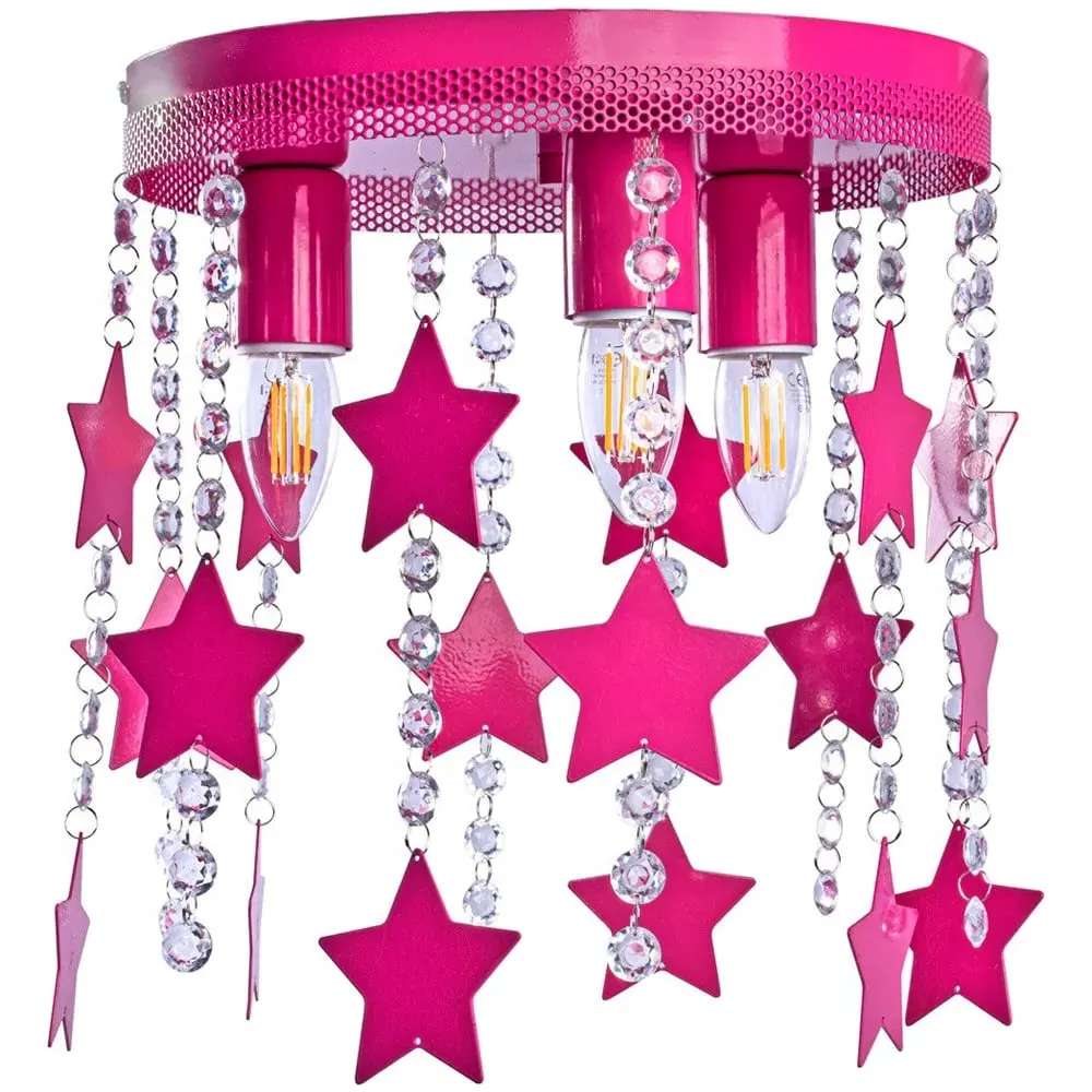 Star Ceiling Lamp - Pink, Alloy