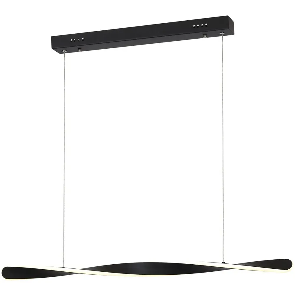 Swirl Longitudinal LED Pendant Lamp - Black