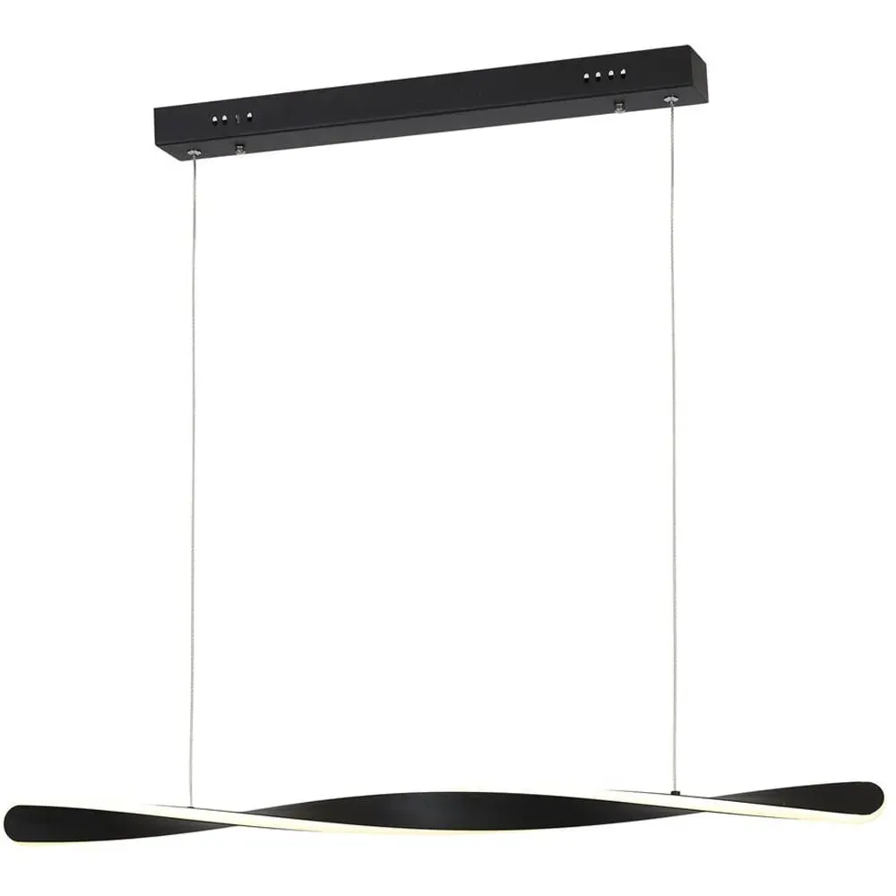 Swirl Longitudinal LED Pendant Lamp - Black