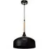 Taylor Pendant Lamp with Wood Accents - Black