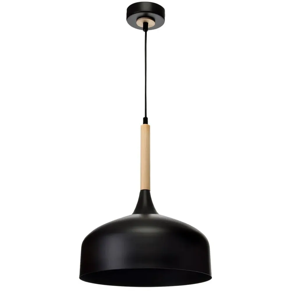Taylor Pendant Lamp with Wood Accents - Black image