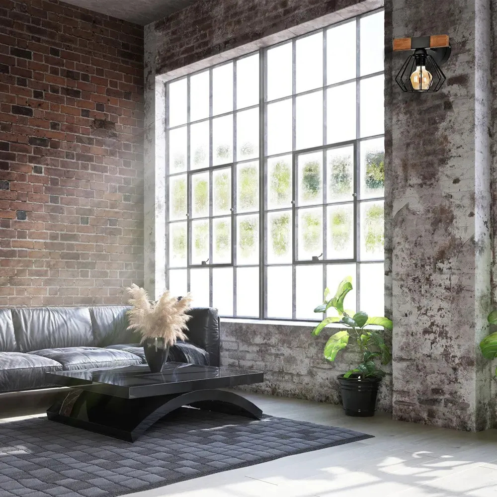 Ulf Wood Wall Lamp - Black