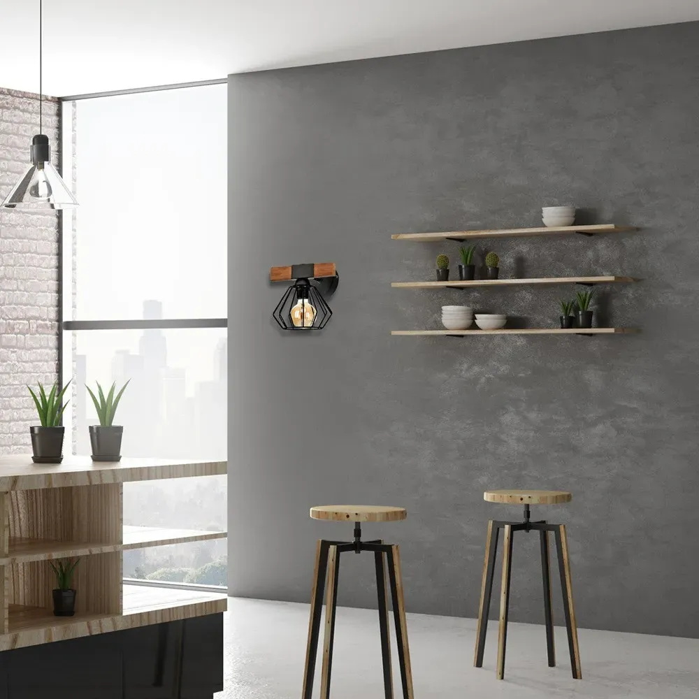 Ulf Wood Wall Lamp - Black