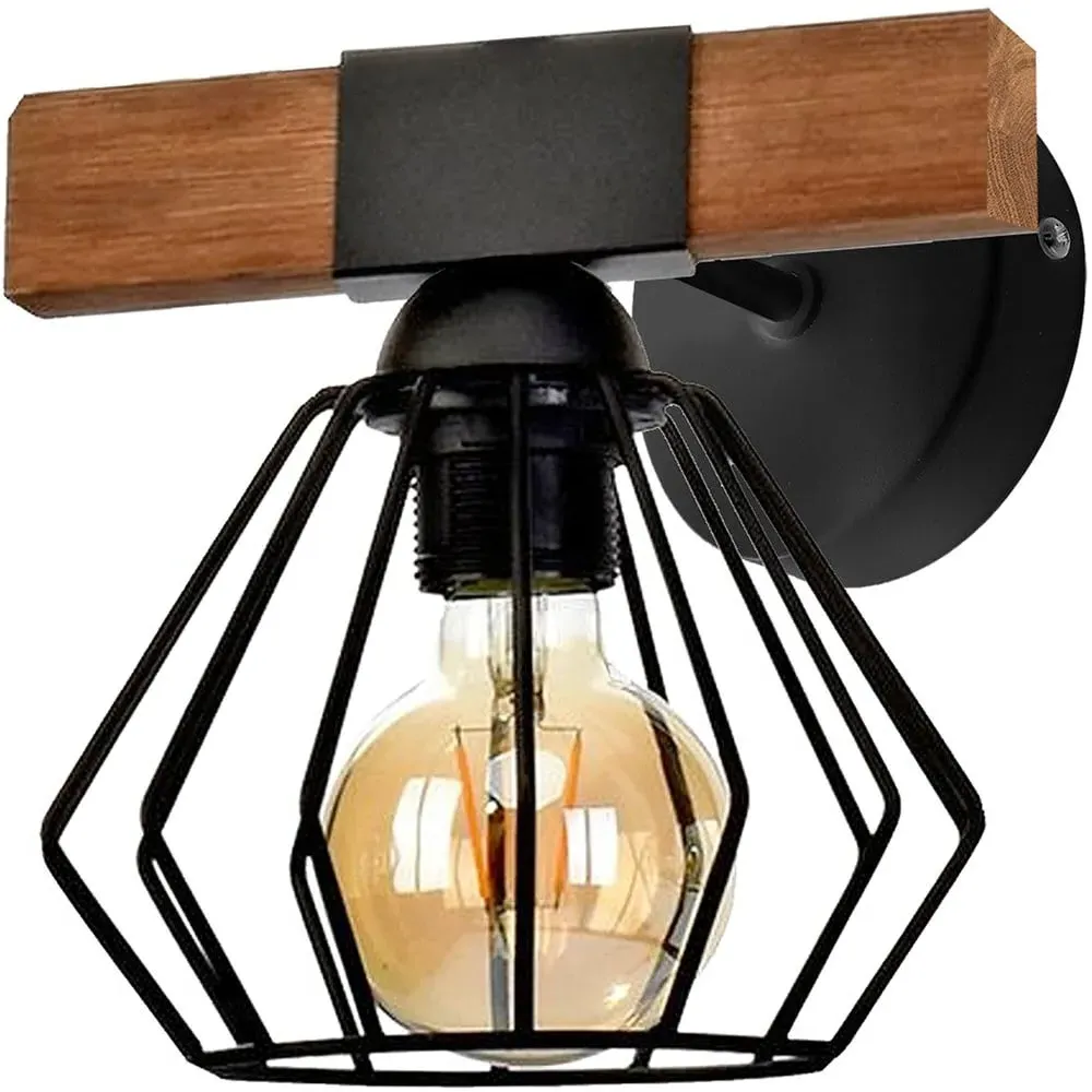 Ulf Wood Wall Lamp - Black image