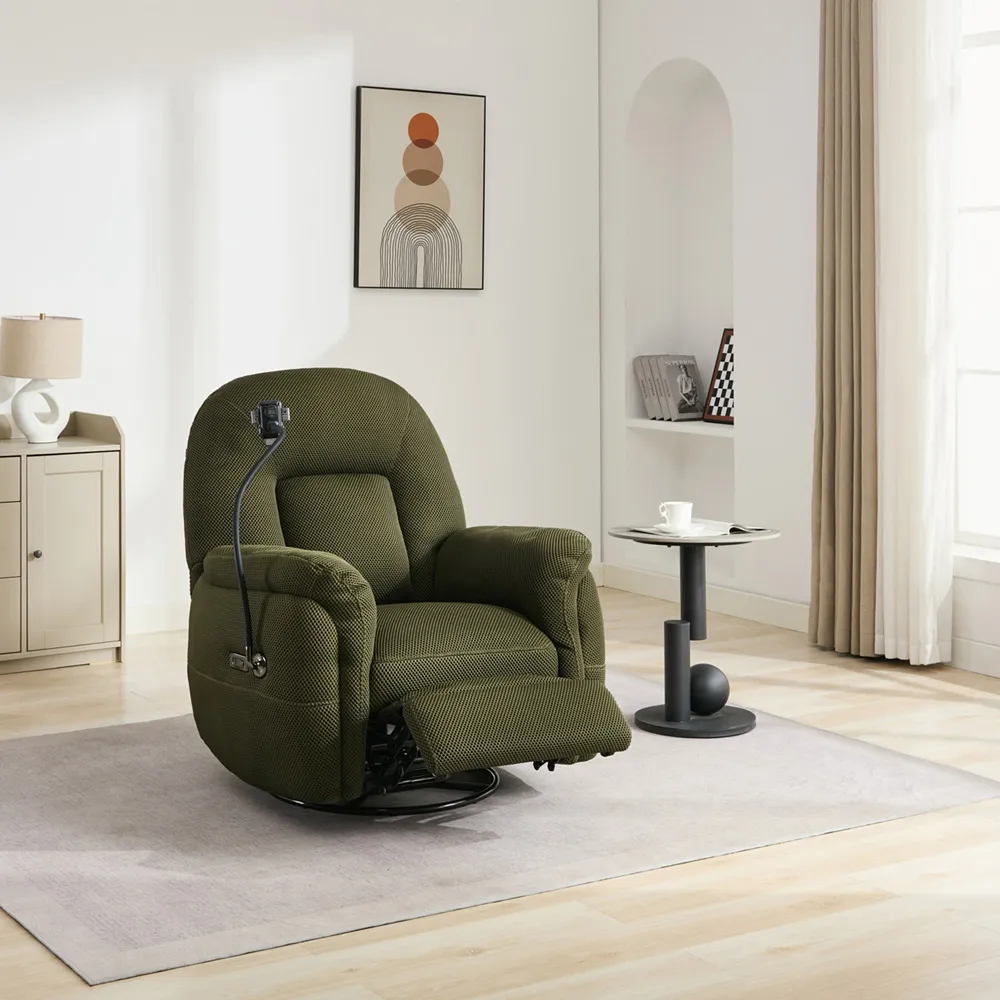 Reclining Chair with Phone Holder - Green