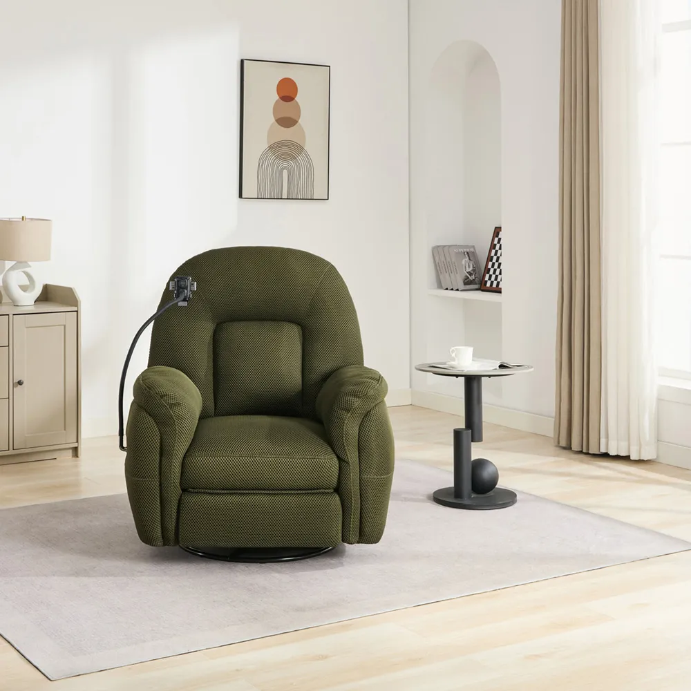 Reclining Chair with Phone Holder - Green