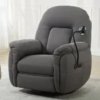 Reclining Chair with Phone Holder - Grey