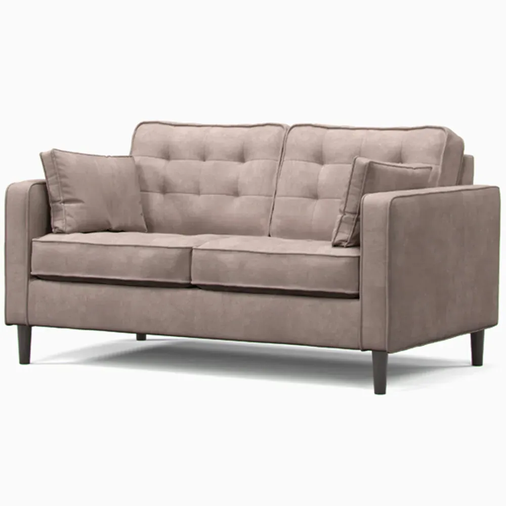 2-Seater Sofa with Button Tufting - Grey