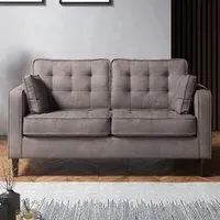 2-Seater Sofa with Button Tufting - Grey