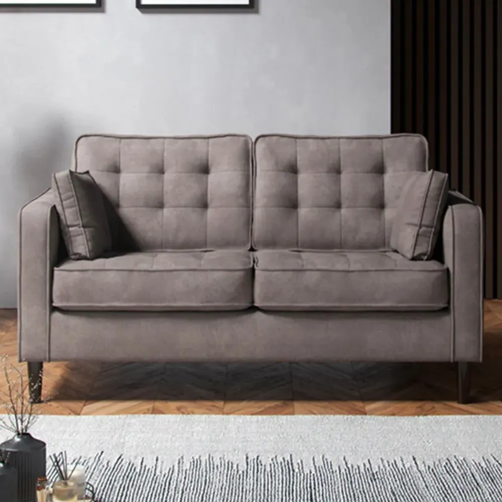 2-Seater Sofa with Button Tufting - Grey image