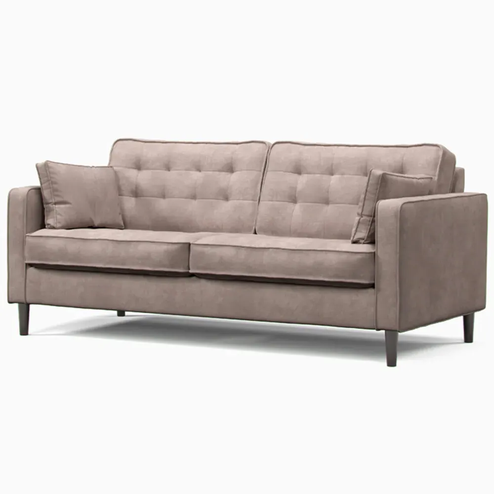 3-Seater Sofa with Button Tufting - Grey