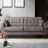 3-Seater Sofa with Button Tufting - Grey