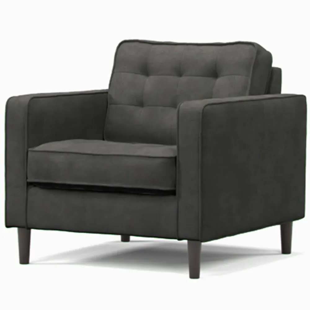 Enjoy Armchair with Button Tufting - Grey