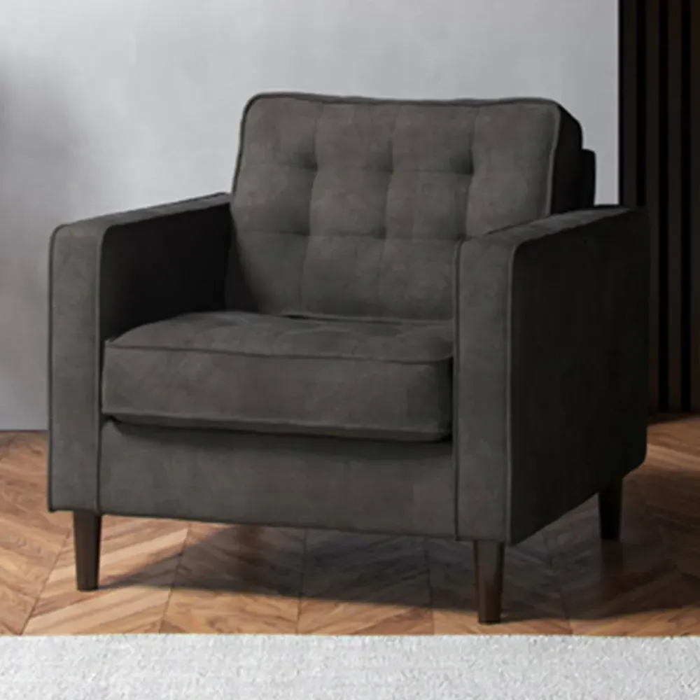 Enjoy Armchair with Button Tufting - Grey image