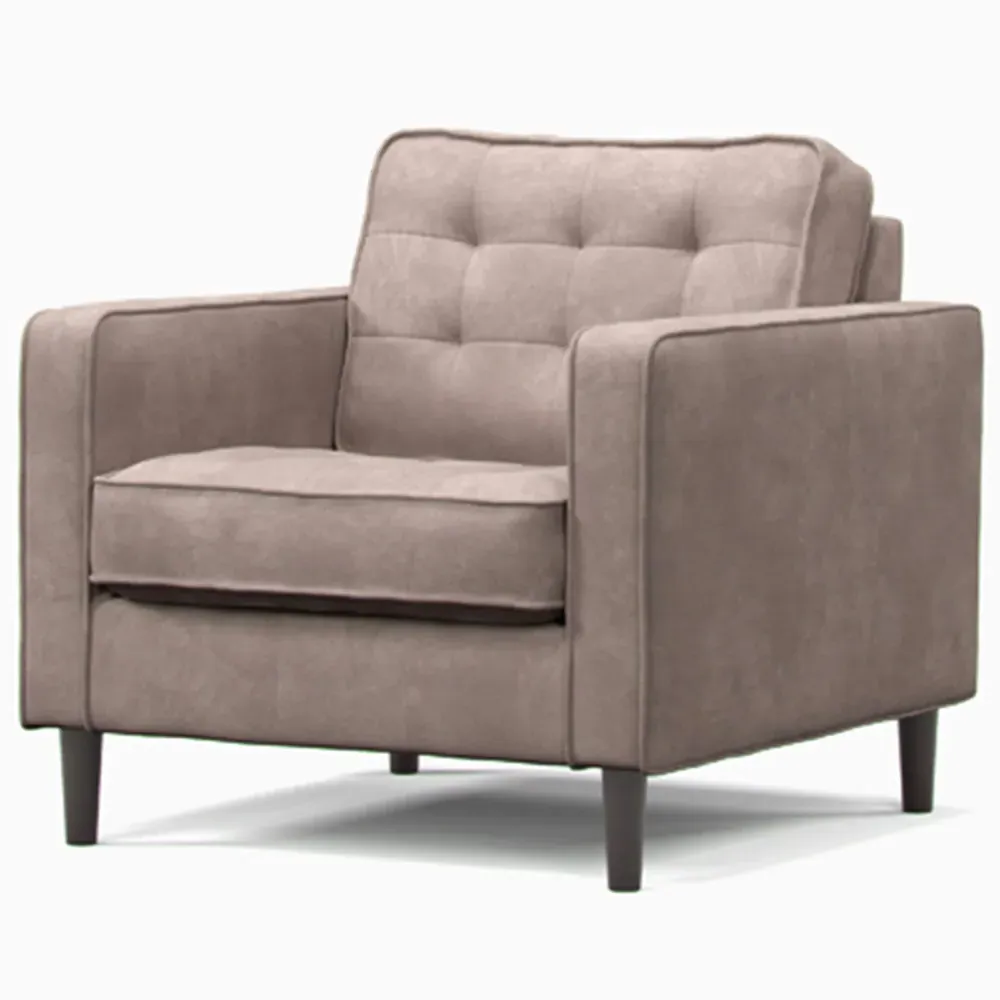 Enjoy Pewter Armchair with Button Tufting - Grey