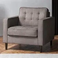 Enjoy Pewter Armchair with Button Tufting - Grey