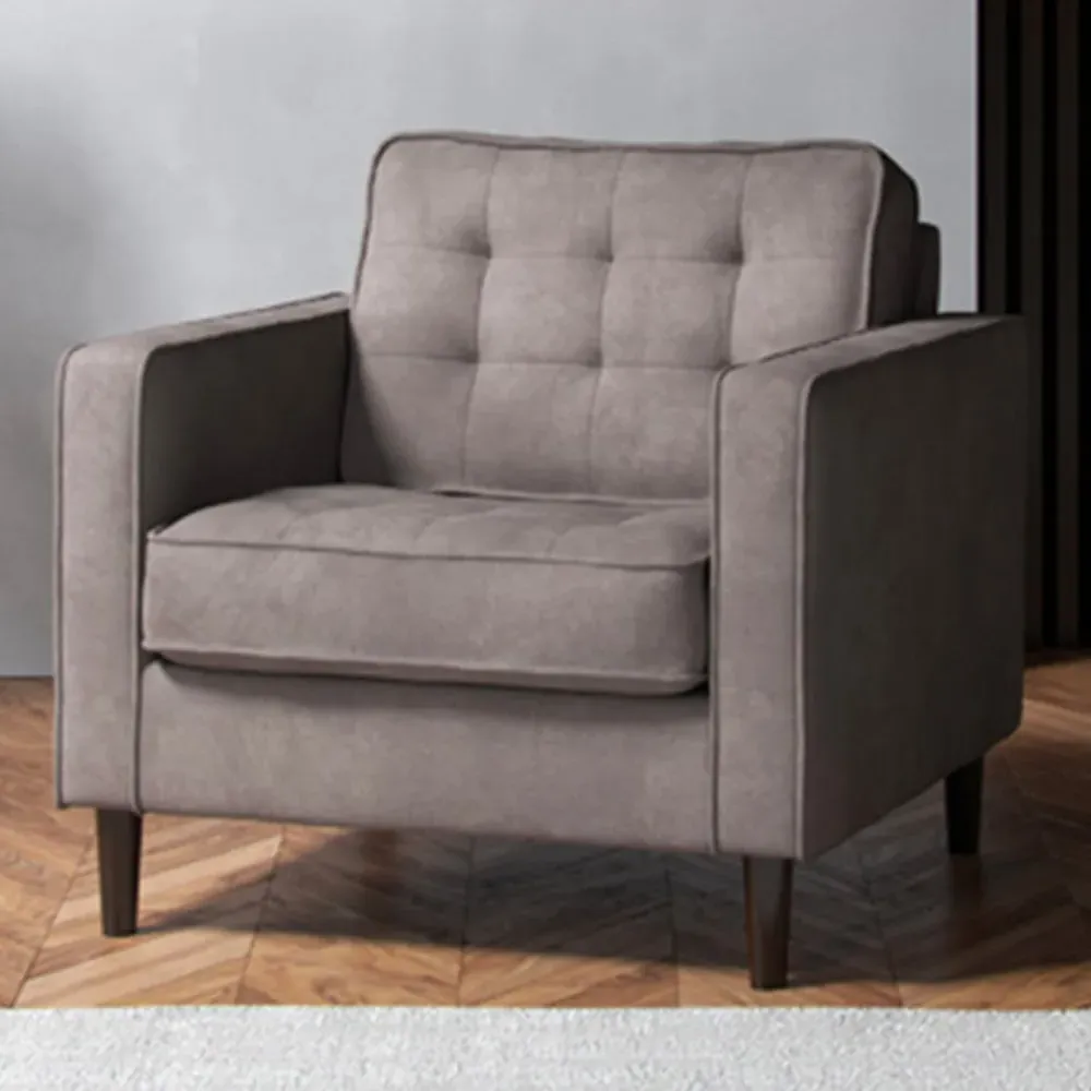 Enjoy Pewter Armchair with Button Tufting - Grey image