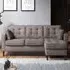 Reversible Chaise Sofa with Button Tufting - Grey