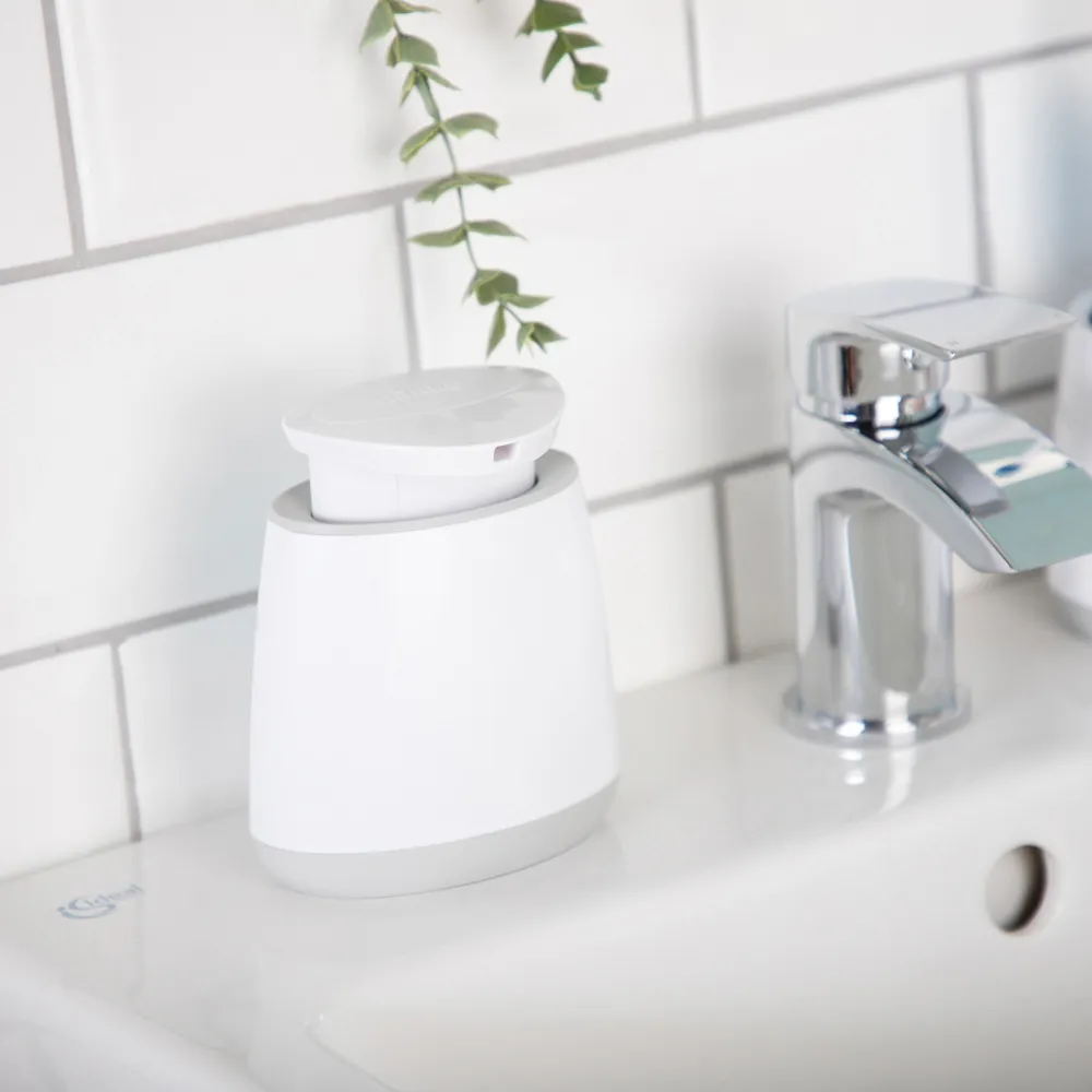 Minky Bathroom Accessory Set 4 Pack - White, Grey