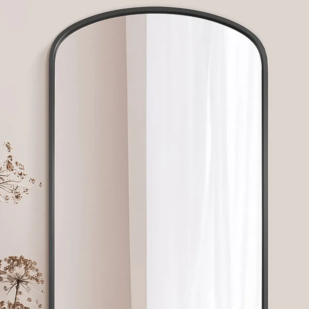 Angustus Arched Leaner Wall Mirror - Black
