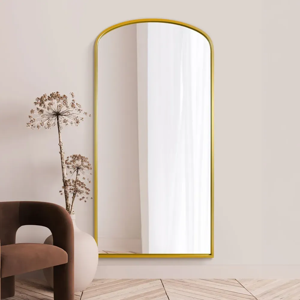 Angustus Arched Leaner Wall Mirror - Gold