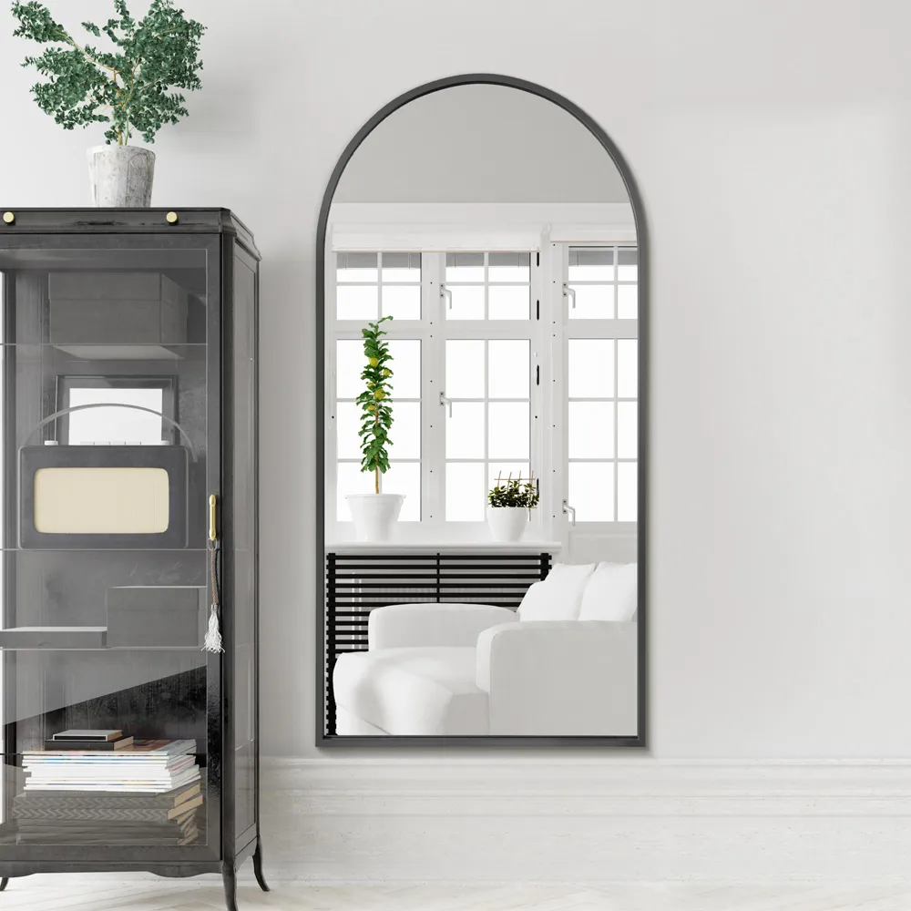 Arcus Arched Leaner Wall Mirror - Black