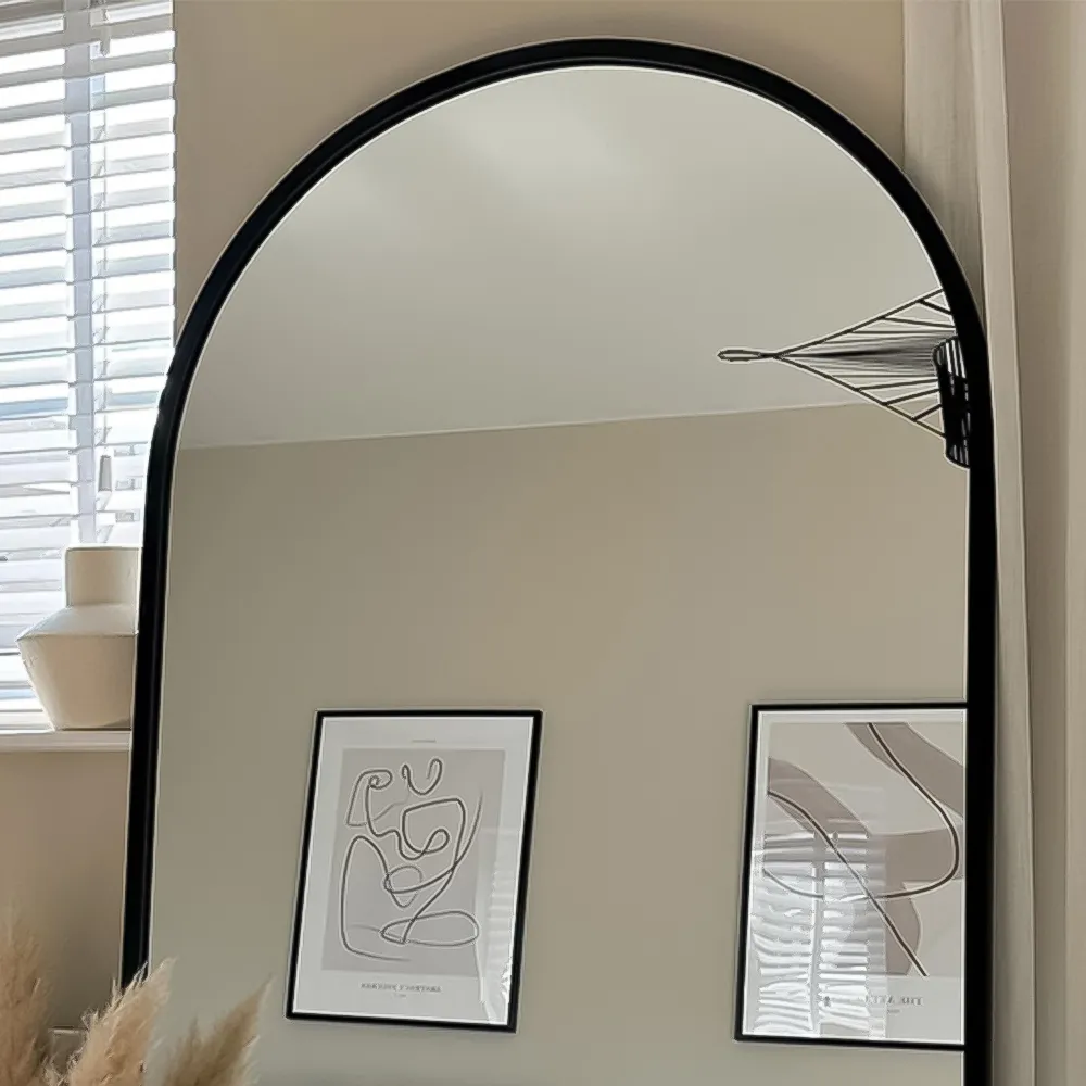 Arcus Arched Leaner Wall Mirror - Black