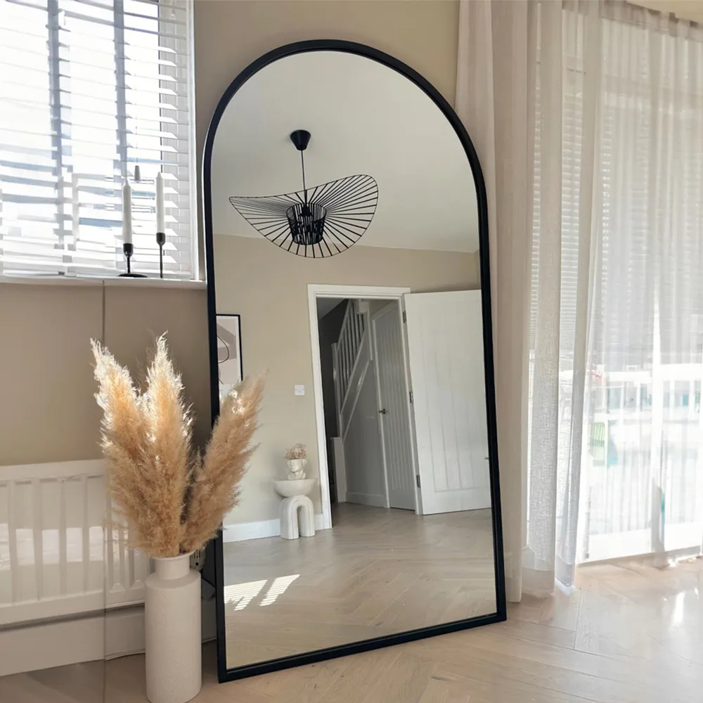 Arcus Arched Leaner Wall Mirror - Black