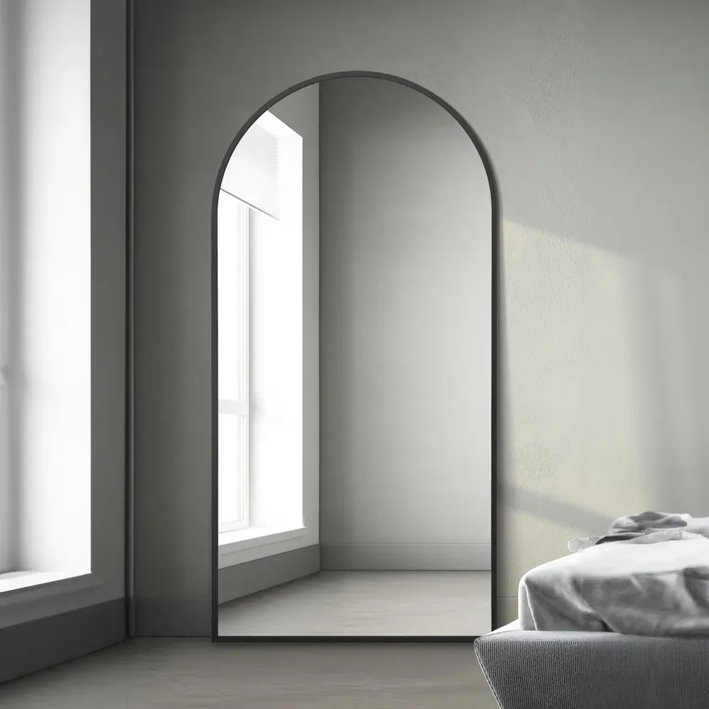 Arcus Arched Leaner Wall Mirror - Black