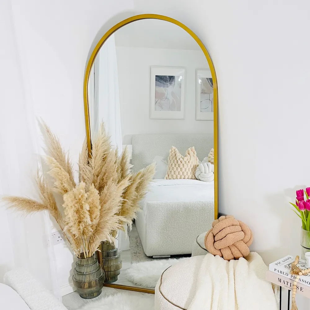 Arcus Arched Leaner Wall Mirror - Gold