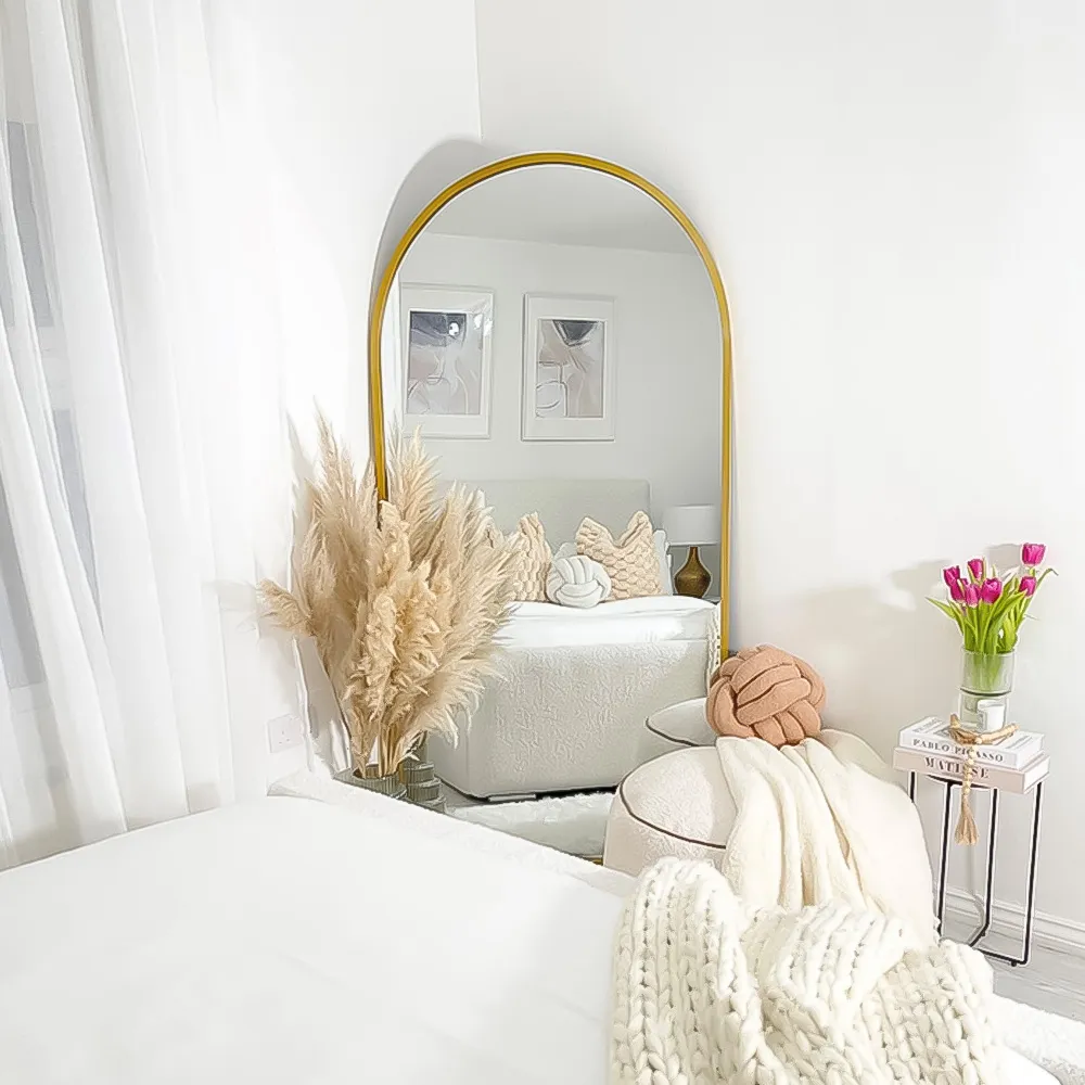 Arcus Arched Leaner Wall Mirror - Gold