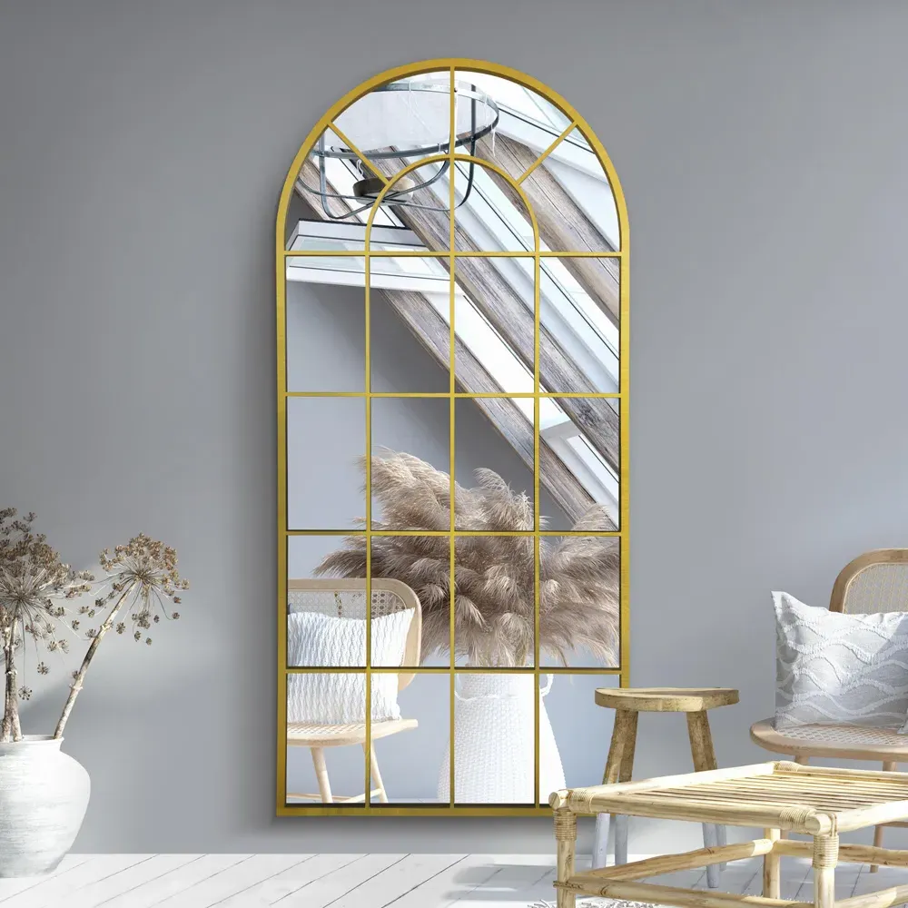 Arcus Arched Leaner Wall Mirror - Gold