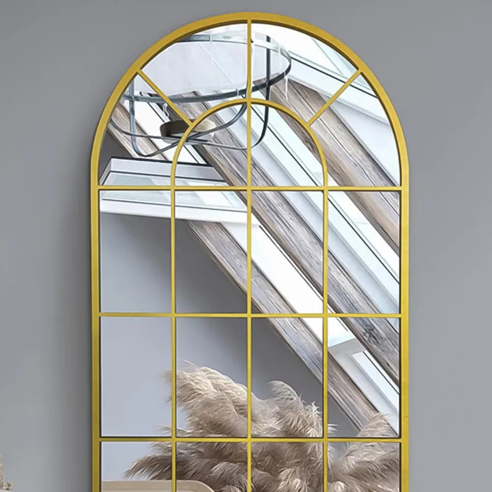 Arcus Arched Leaner Wall Mirror - Gold