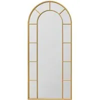 Arcus Arched Leaner Wall Mirror - Gold, Metal