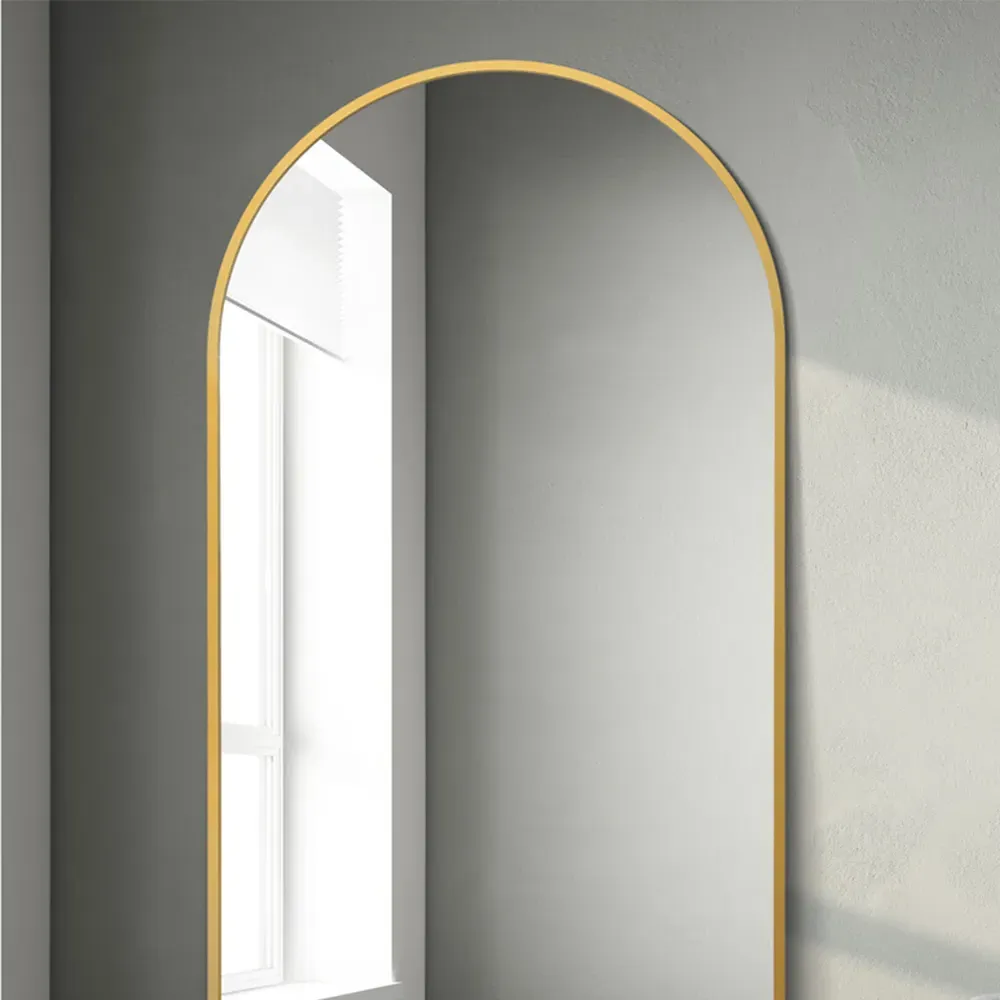 Arcus Arched Leaner Wall Mirror - Gold, Metal