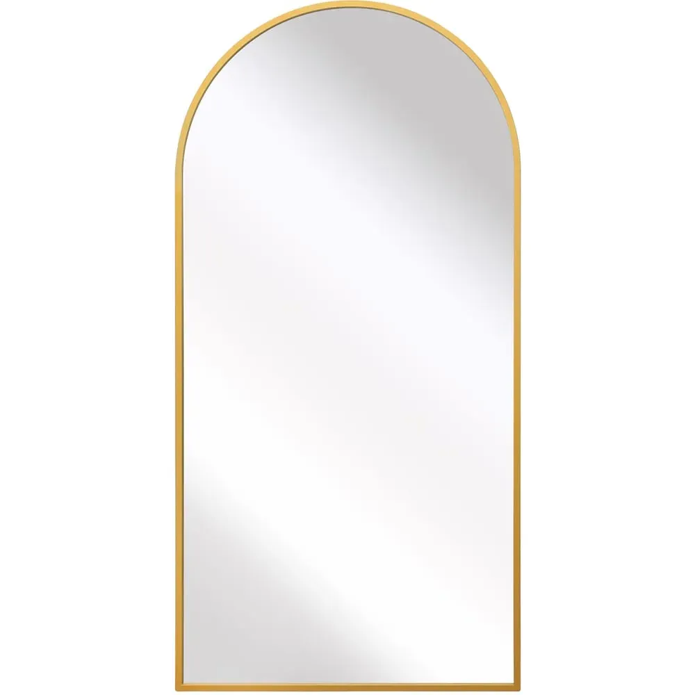 Arcus Arched Leaner Wall Mirror - Gold, Metal