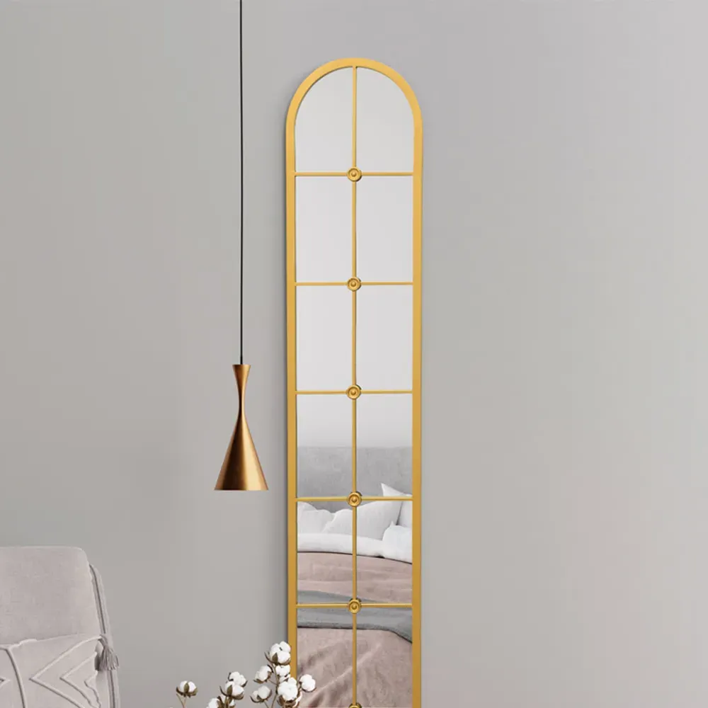 Arcus Arched Leaner Wall Mirror - Gold, Metal