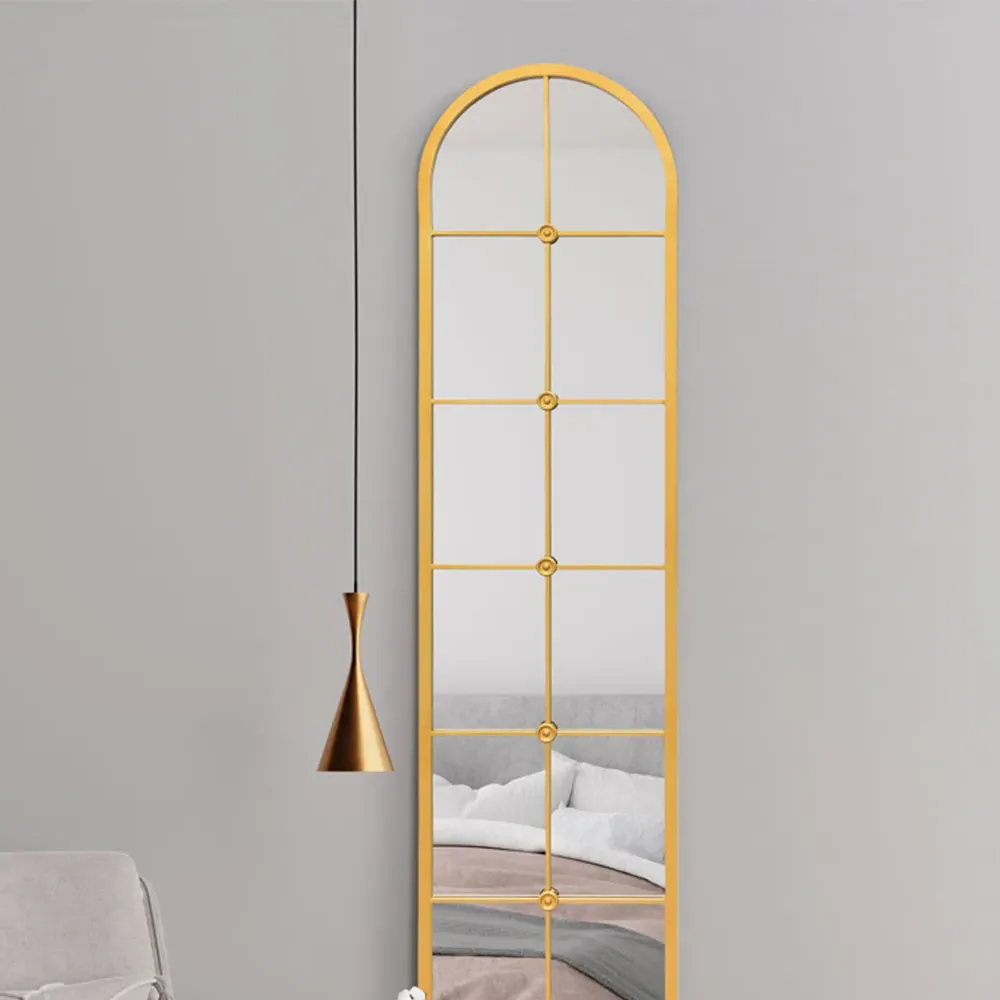 Arcus Arched Leaner Wall Mirror - Gold, Metal
