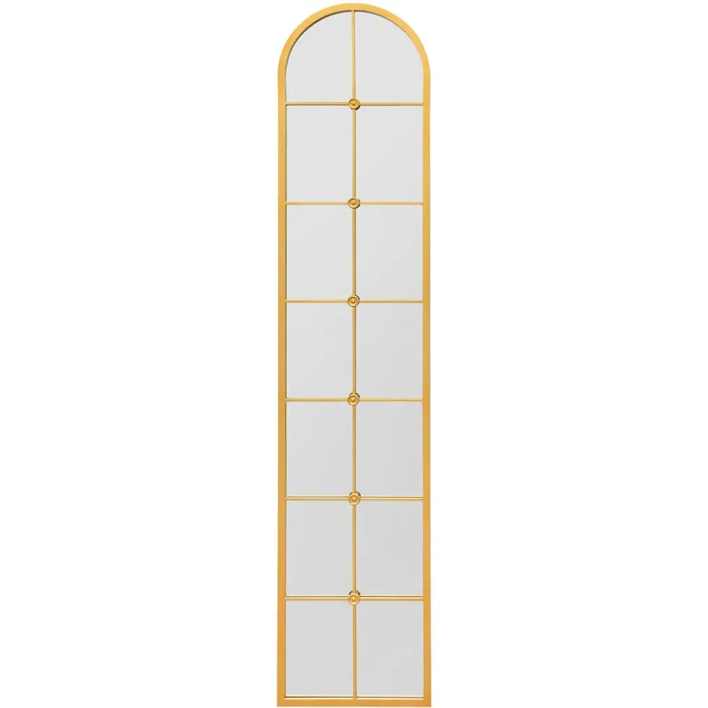 Arcus Arched Leaner Wall Mirror - Gold, Metal