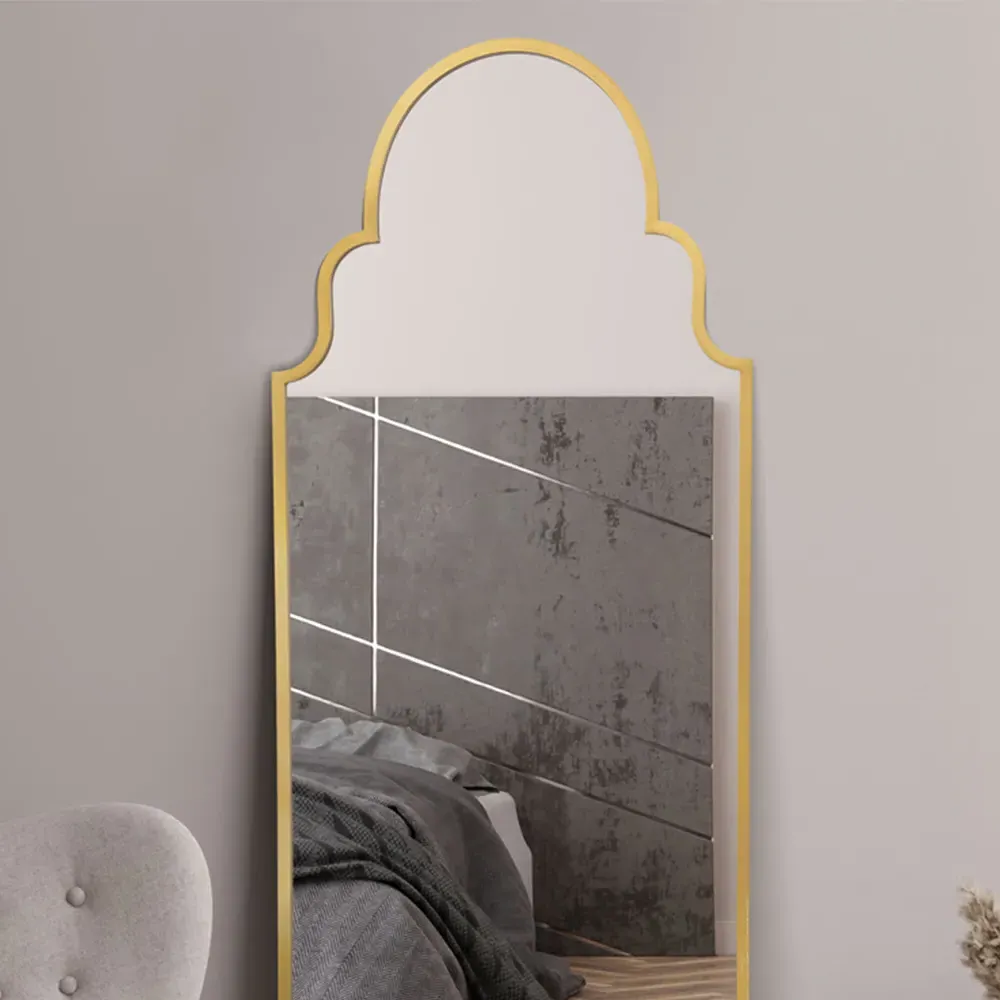 Arcus Arched Leaner Wall Mirror - Gold, Metal