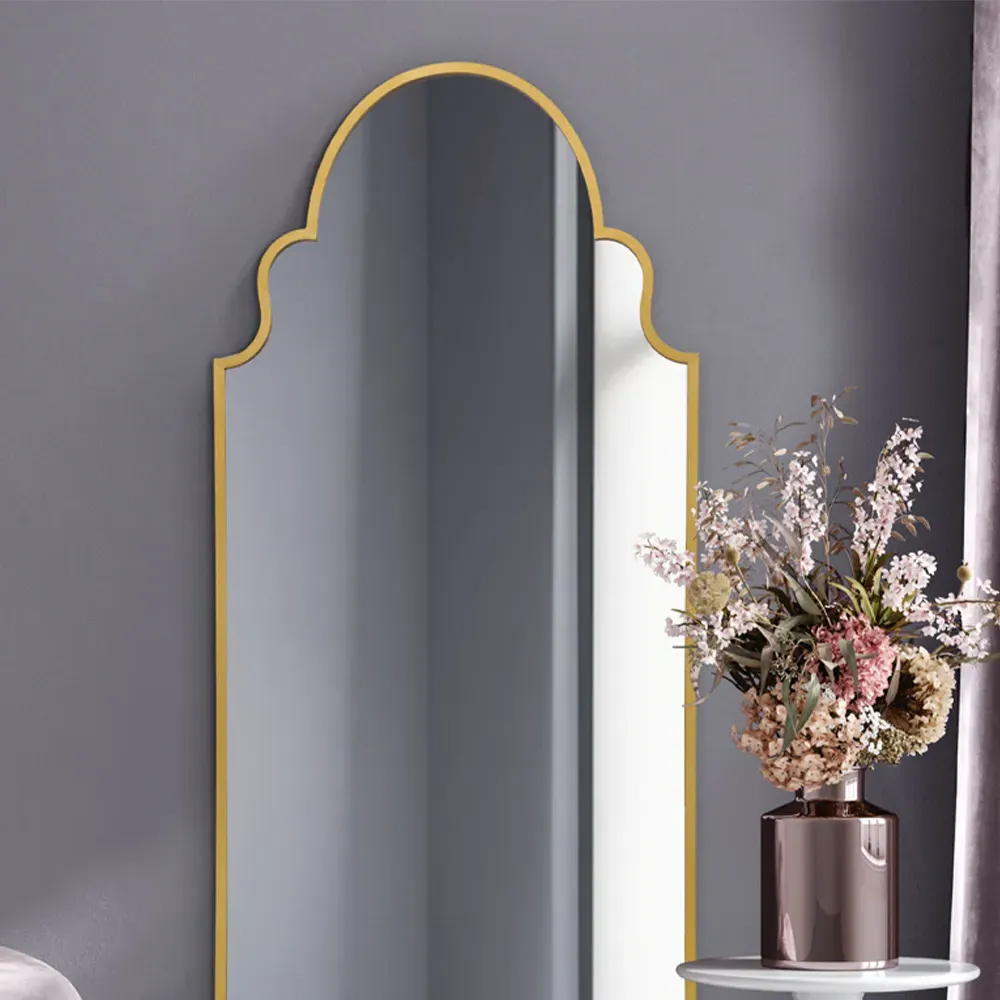 Arcus Arched Leaner Wall Mirror - Gold, Metal