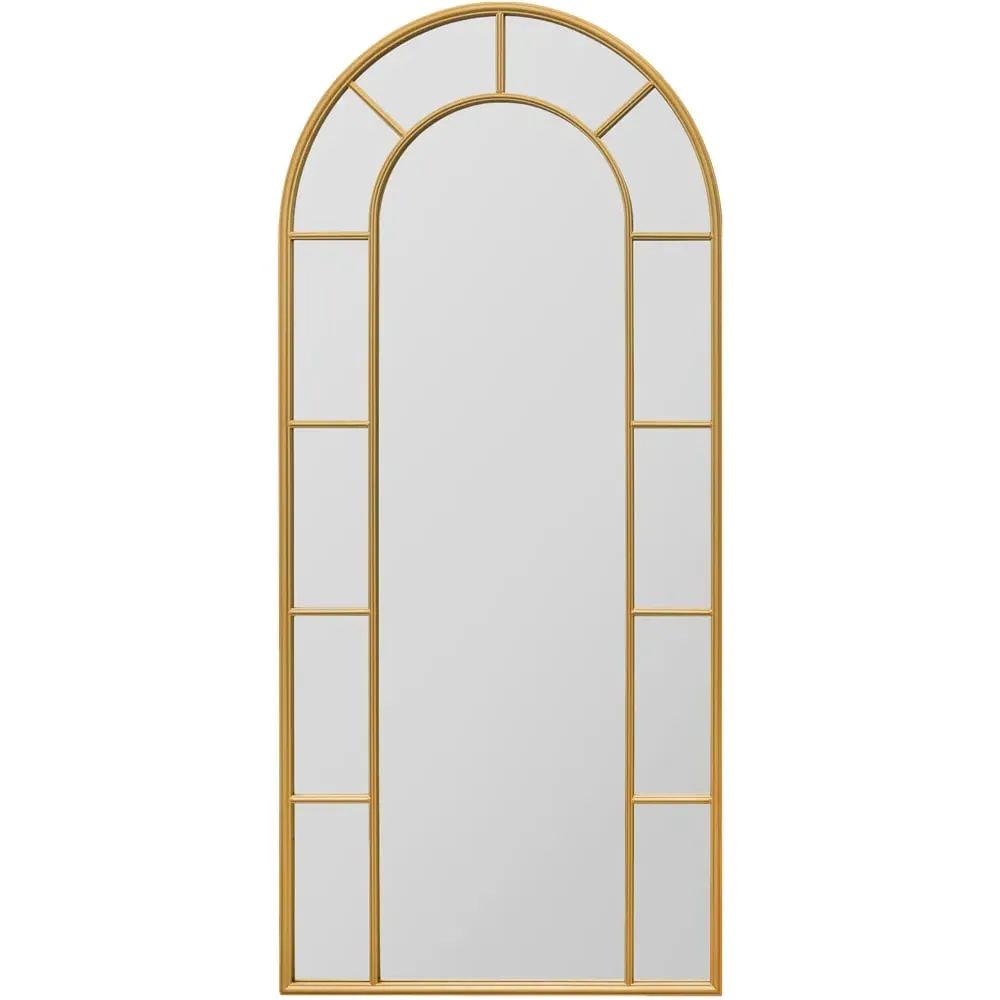 Arcus Arched Leaner Wall Mirror - Gold, Metal