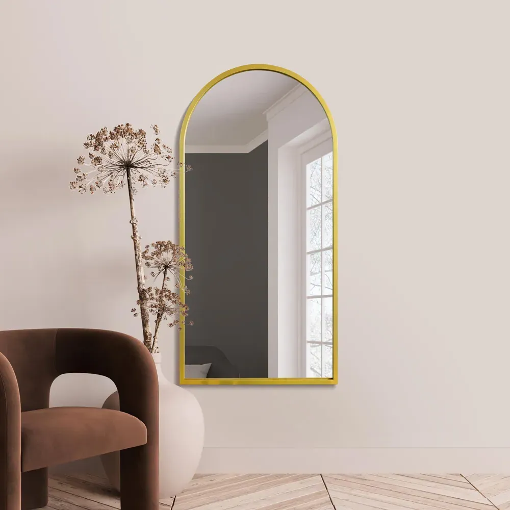 Arcus Arched Leaner Wall Mirror - Gold