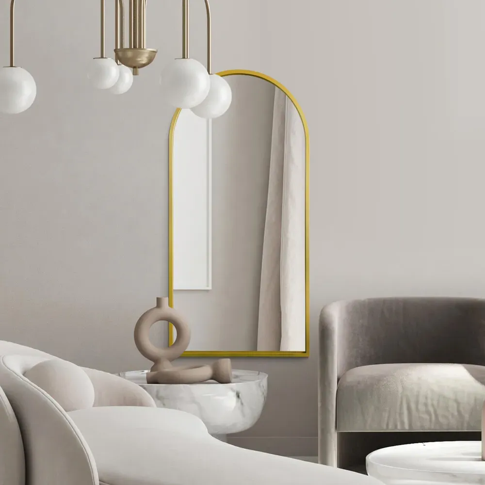 Arcus Arched Leaner Wall Mirror - Gold