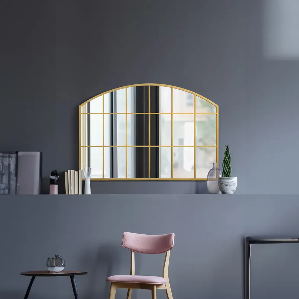 Arcus Arched Wall Mirror - Gold, Metal