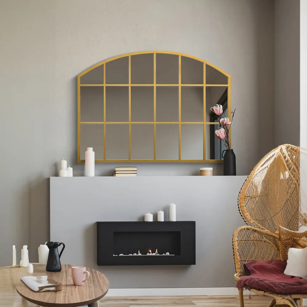 Arcus Arched Wall Mirror - Gold, Metal