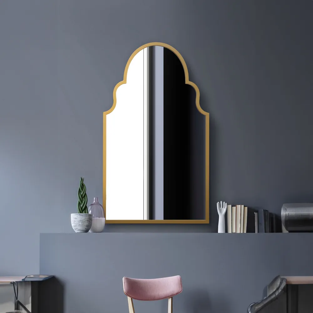 Arcus Arched Wall Mirror - Gold, Metal