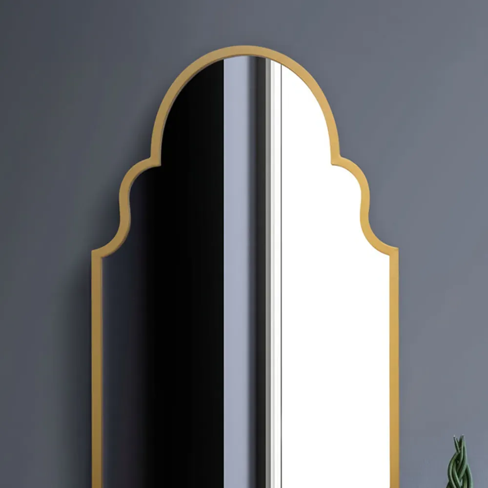 Arcus Arched Wall Mirror - Gold, Metal