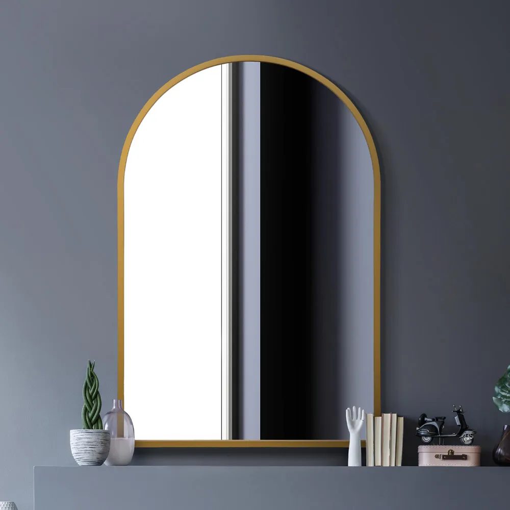 Arcus Arched Wall Mirror - Gold, Metal