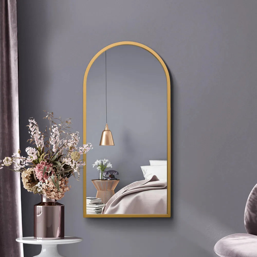 Arcus Arched Wall Mirror - Gold, Metal